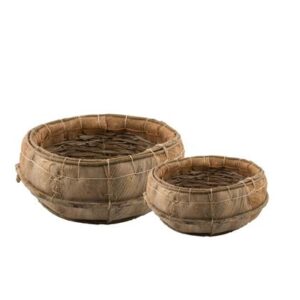 D&M Depot Fuzzy Schaal Set van 2 - Naturel Schalen