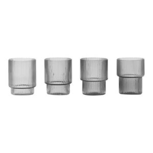 Ferm Living Ripple Glazen Set van 4 Waterglazen