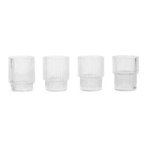 Ferm Living Ripple Glazen Set van 4 Waterglazen