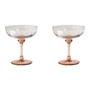 &k amsterdam Coupe Champagneglazen Roze - 2 stuks Champagneglazen